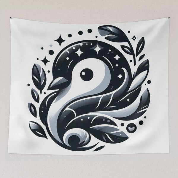 Item preview, Cute Celestial Penguin Black and White Illustration designed and sold by BigBlueArt.