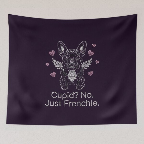 Item preview, Cupid? No. Just Frenchie – Faux Rhinestone French Bulldog Valentine Design designed and sold by VelvetSkyStudio.