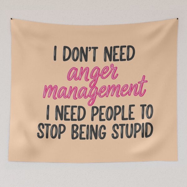 Item preview, Funny Anger Management Quote Typography | Stop Being Stupid Sarcastic Gift designed and sold by LoveDesignMania.