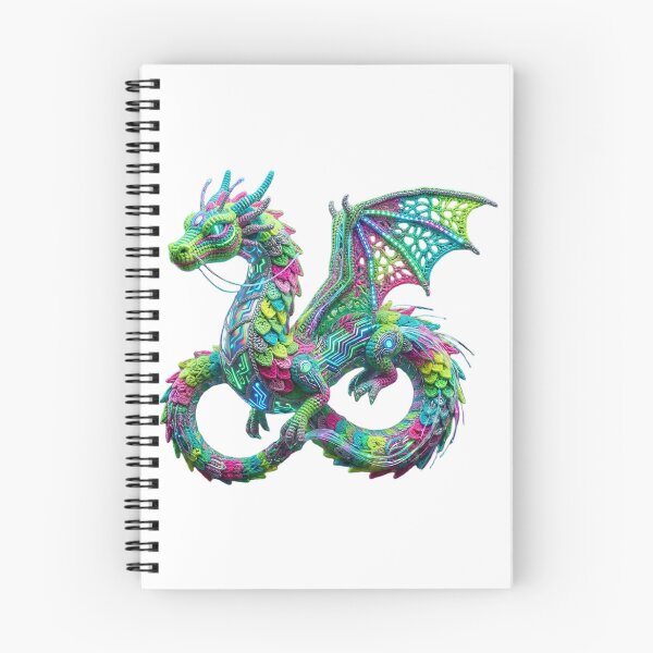 Item preview, Neon Green and Pink Crocheted Cyber Dragon designed and sold by newvisionart191.