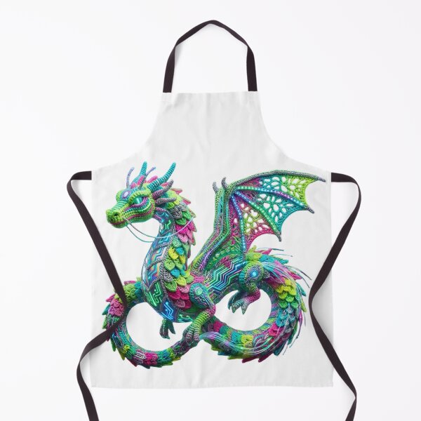Item preview, Neon Green and Pink Crocheted Cyber Dragon designed and sold by newvisionart191.