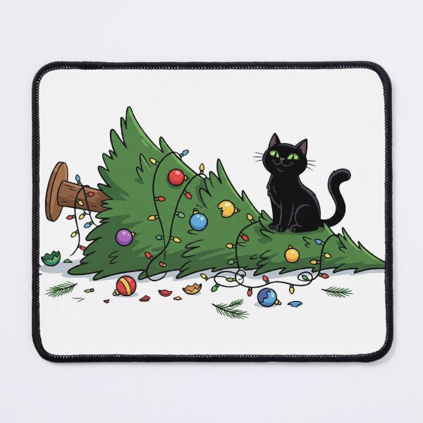 Item preview, Mission Accomplished - Funny Cat Destroying Christmas Tree designed and sold by BKPrintDesing.