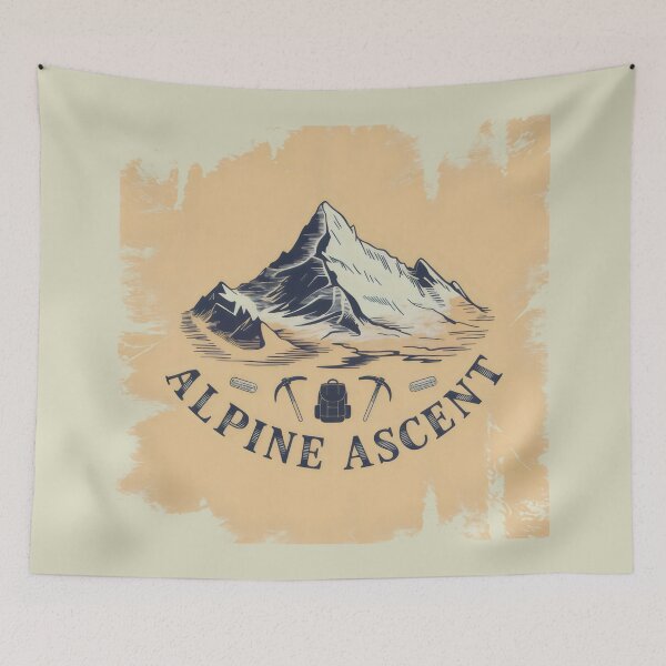 Item preview, Alpine Ascent Mountain Peak Vintage Climbing Gear Design designed and sold by SplashTastic.