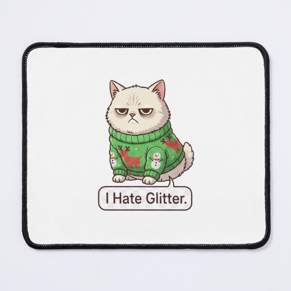 Item preview, Grumpy Cat I Hate Glitter Ugly Christmas designed and sold by CosyCush.