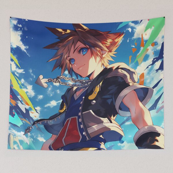 Item preview, Sora Kingdom Hearts Anime Hero Sky Adventure Colorful Fantasy Energy designed and sold by HumbertoValveno.