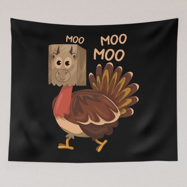 Item preview, Funny Cow Day Holiday Thanksgiving Festive Moo Turkey 90s designed and sold by rebeccathanuos.