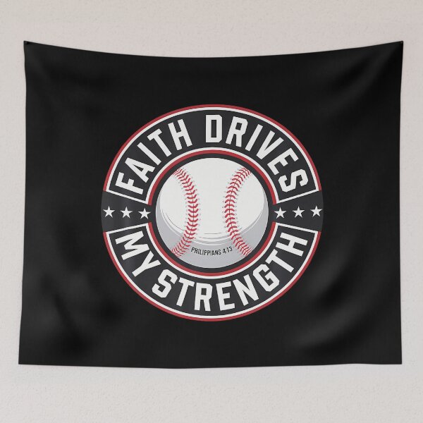 Item preview, Faith Drives My Strength Baseball Christian designed and sold by TaraAnnie.
