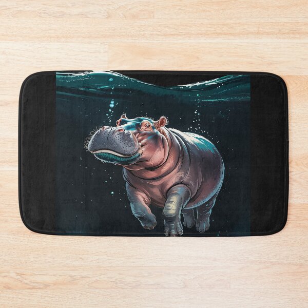 Item preview, Diving Hippo and Swimming Water Hippopotamus designed and sold by AvagondaMind.