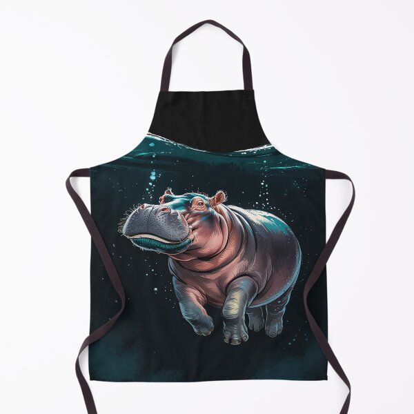 Item preview, Diving Hippo and Swimming Water Hippopotamus designed and sold by AvagondaMind.