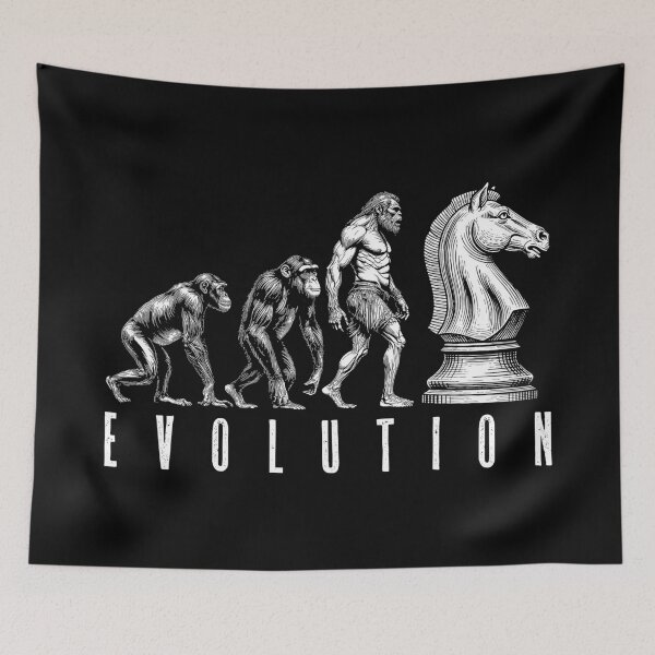 Item preview, Chess Player Evolution Funny Ape Neanderthal Caveman Knight designed and sold by GrandeDuc.