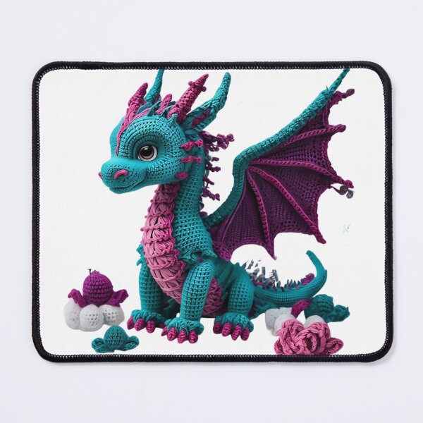 Item preview, Neon Green and Pink Crocheted Cyber Dragon designed and sold by newvisionart191.