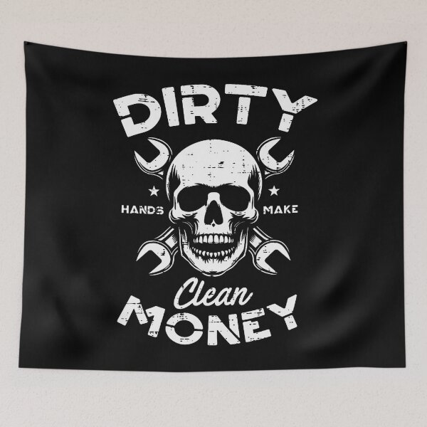 Item preview, Dirty Hands Clean Mechanic Money Skull Car Repair Dad Men designed and sold by RubySandy.