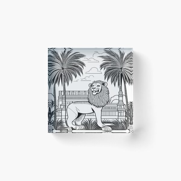 Item preview, Lion of Babylon, palm tree, Mesopotamia designed and sold by Redbdon.