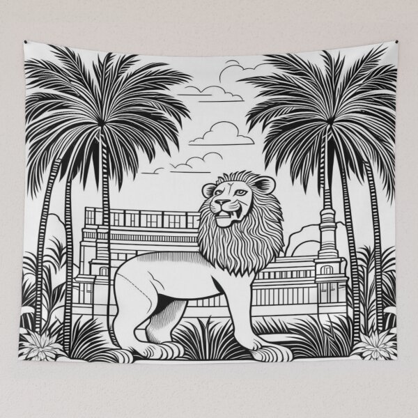 Item preview, Lion of Babylon, palm tree, Mesopotamia designed and sold by Redbdon.