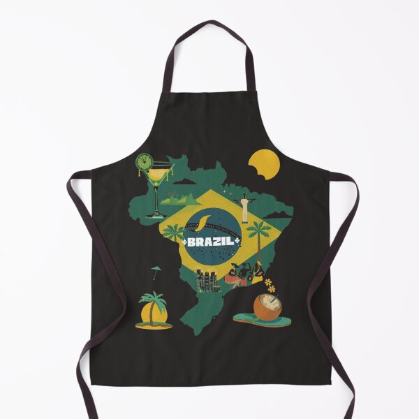 Item preview, Brazil Map Art Print Brazilian Flag Christ Redeemer Caipirinha Carnival Rio Poster designed and sold by TitanRN.