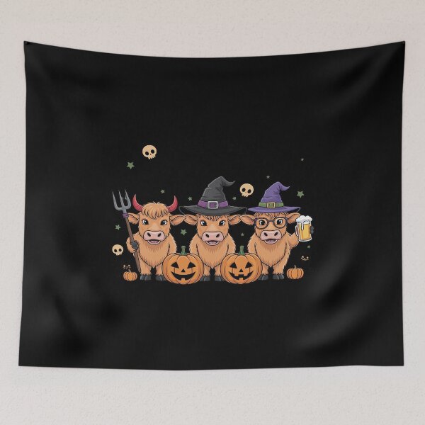 Item preview, Feeling Spooky Halloween Highland Cows Fun designed and sold by SnackPAC.
