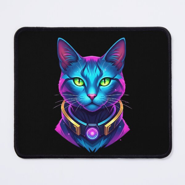 Item preview, Neon Cyber Cat RGB Glow Portrait designed and sold by SoulenCify.