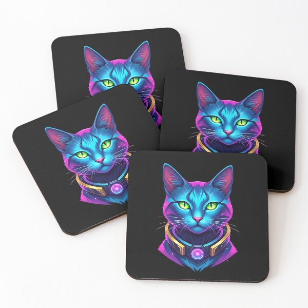 Item preview, Neon Cyber Cat RGB Glow Portrait designed and sold by SoulenCify.