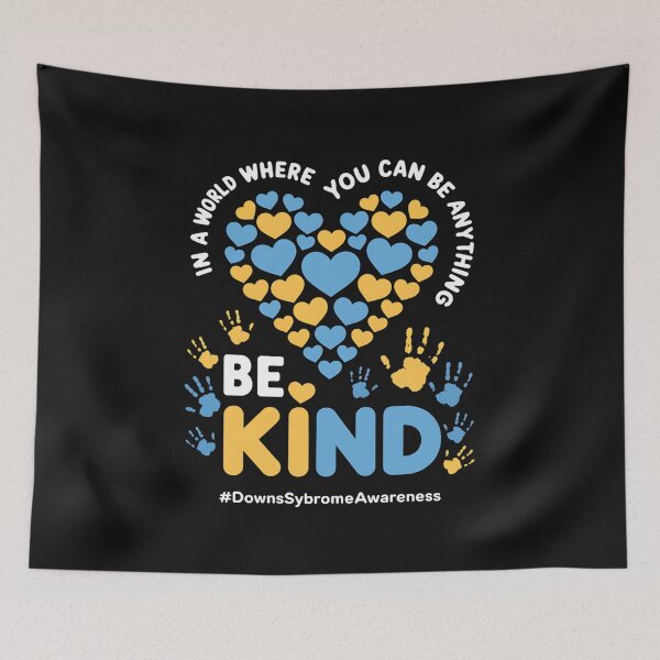 Item preview, Down Syndrome Awareness Be Kind Ribbon Heart Women Girl Kids designed and sold by AvagondaMind.