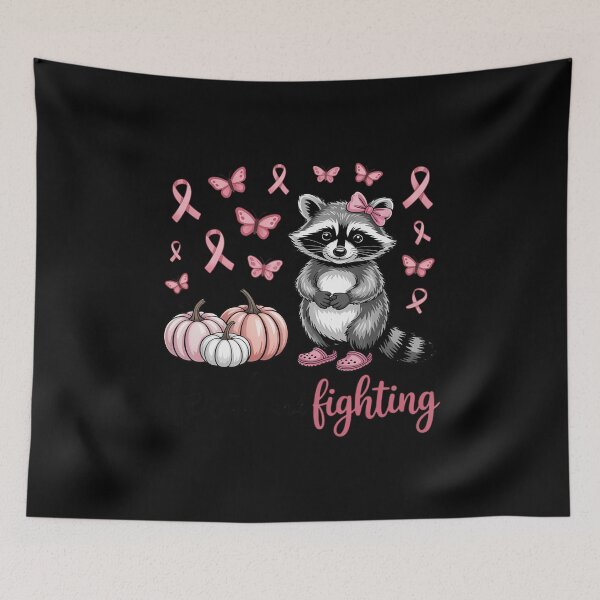 Item preview, Feral and Fighter Raccoon Breast Cancer Awareness designed and sold by SnackPAC.