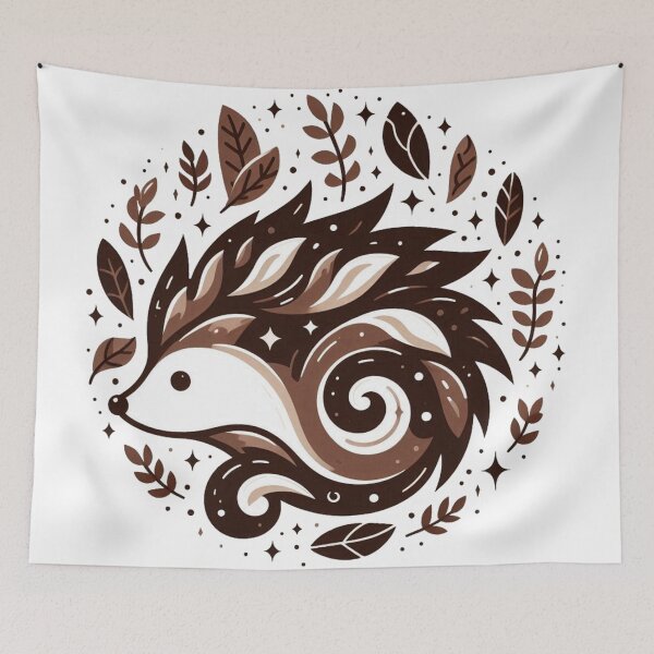 Item preview, Cute Boho Autumn Hedgehog Woodland Illustration designed and sold by BigBlueArt.