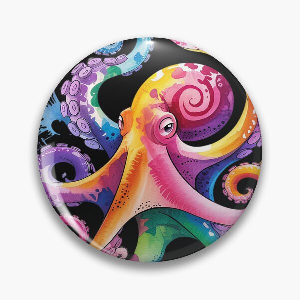 Item preview, Dripping Rainbow Octopus psychedelic Colorful Octopus designed and sold by AvagondaMind.