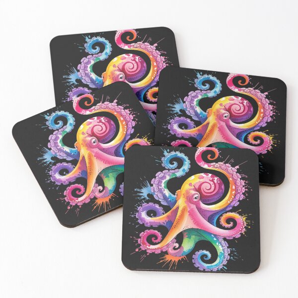 Item preview, Dripping Rainbow Octopus psychedelic Colorful Octopus designed and sold by AvagondaMind.