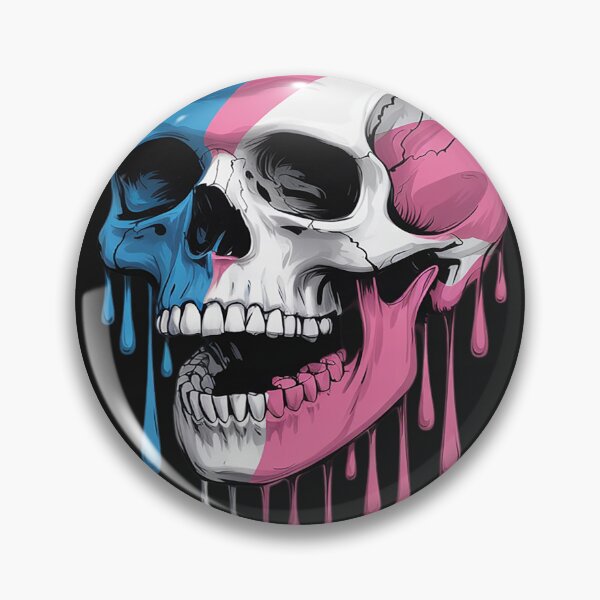 Item preview, Dripping Transgender Pride Skull Trans designed and sold by AvagondaMind.
