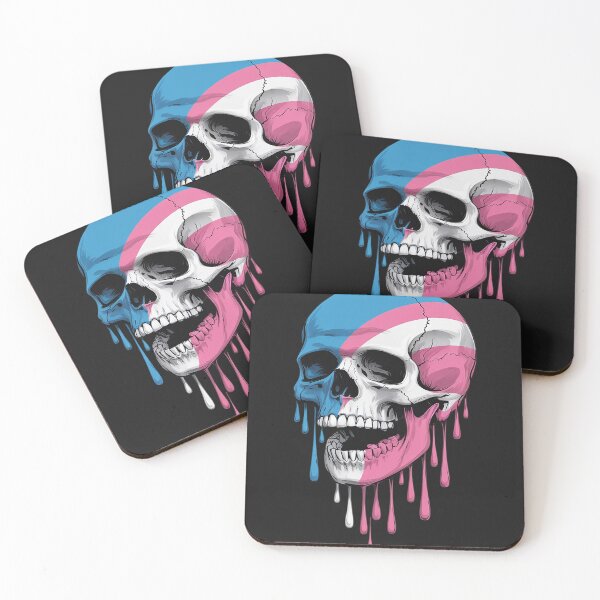 Item preview, Dripping Transgender Pride Skull Trans designed and sold by AvagondaMind.
