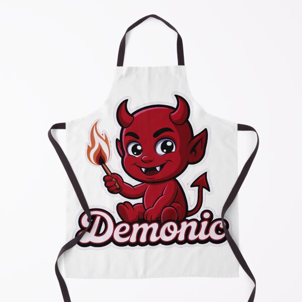 Item preview, Playful Baby Devil Cartoon Sticker Holding a Flame in Cute Retro Style for Fun Designs designed and sold by ARTCREATESHOP.