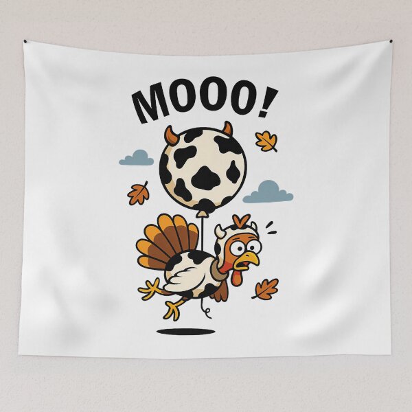Item preview, Festive Thanksgiving Turkey Day Funny Cow Holiday Moo 90s designed and sold by rebeccathanuos.