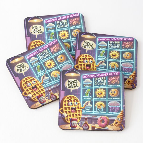 Item preview, Emotional Weather Report – Funny Waffle Forecast Meme Art designed and sold by ComedyInkFactor.