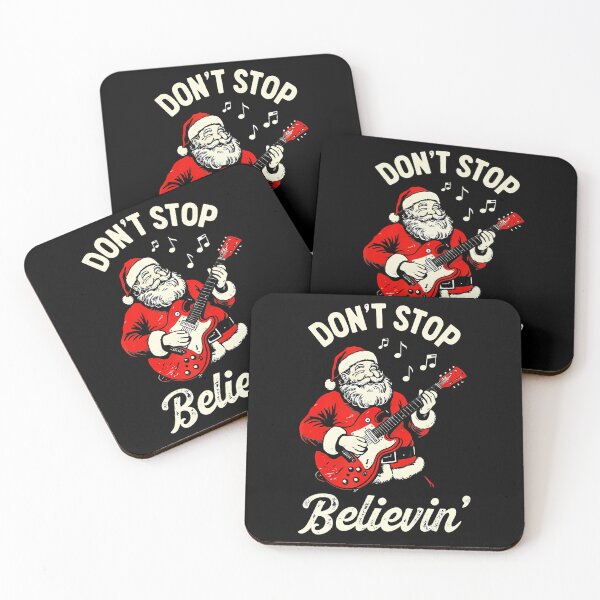 Item preview, Don'T Stop Believing Funny Santa Playing Guitar Christmas designed and sold by ElaineEsther.