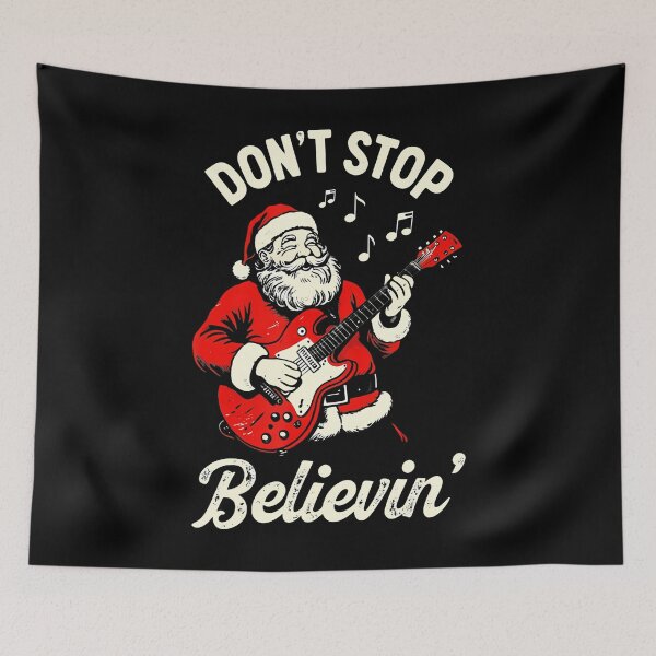 Item preview, Don'T Stop Believing Funny Santa Playing Guitar Christmas designed and sold by ElaineEsther.