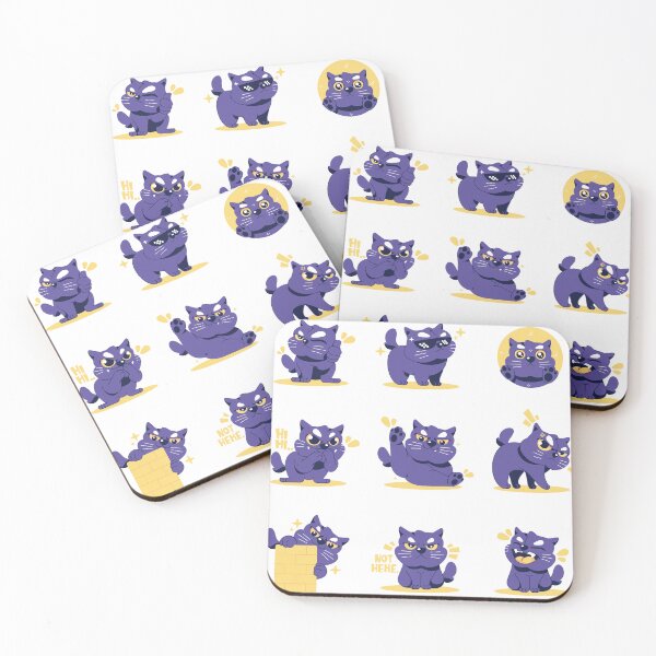 Item preview, Playful Purple Cat Sticker Pack 1 designed and sold by mcraft studio.