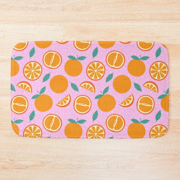 Item preview, oranges and their parts on a pink background designed and sold by burbura.