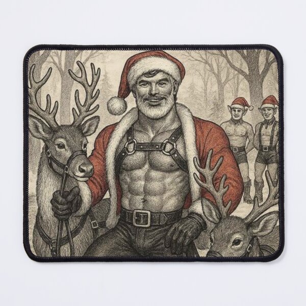 Item preview, Gay Christmas Christmas Leather Cheer Gay Leather Pride Graphic Design designed and sold by ItsAKinkThing.