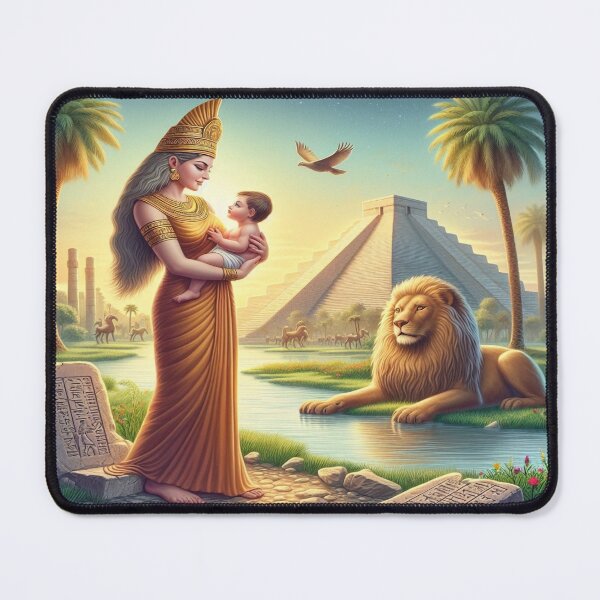 Item preview, Ishtar (Inanna), goddess of love, war, fertility and life, Lion of Babylon, Mesopotamia, cuneiform texts, palm tree, marsh, birth, newborn, genesis, origin designed and sold by Redbdon.