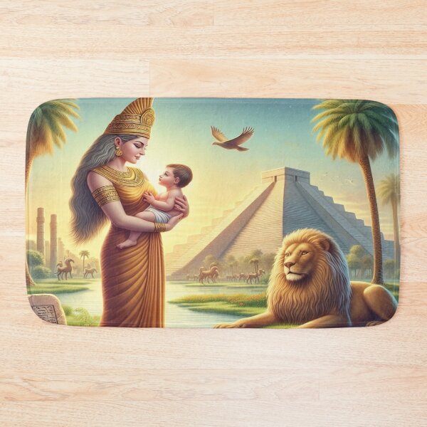 Item preview, Ishtar (Inanna), goddess of love, war, fertility and life, Lion of Babylon, Mesopotamia, cuneiform texts, palm tree, marsh, birth, newborn, genesis, origin designed and sold by Redbdon.