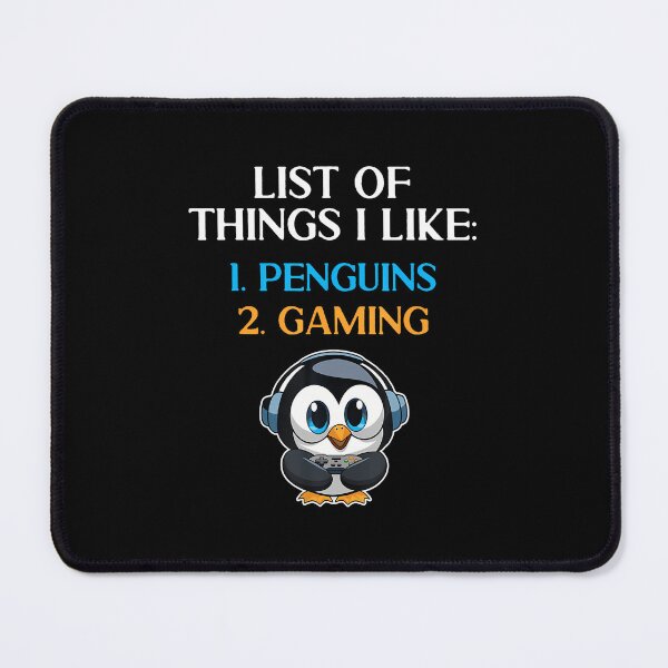 Item preview, List Of Things I Like Penguin Video Gamer Kawaii Gaming designed and sold by DonnieJennie.