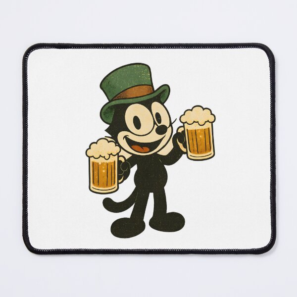 Item preview, FELIX CAT WITH BEER MUGS AND IRISH HAT designed and sold by infinitearte.