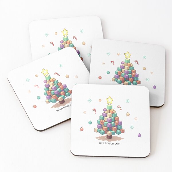Item preview, Build Your Joy Pastel Pixel Christmas Tree Sticker designed and sold by DemetMath.