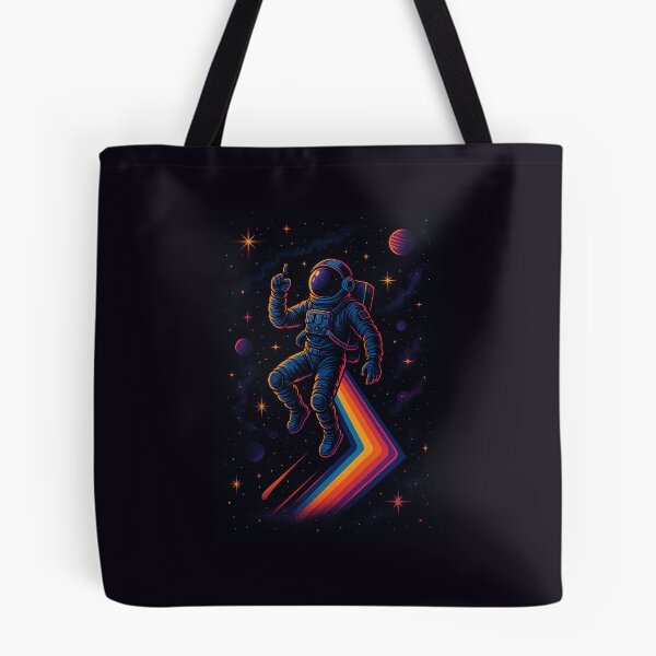 Aperçu de l'œuvre Astronaute cosmique rétro – Illustration vaporwave néon d'art spatial créée et vendue par TrendBoost.