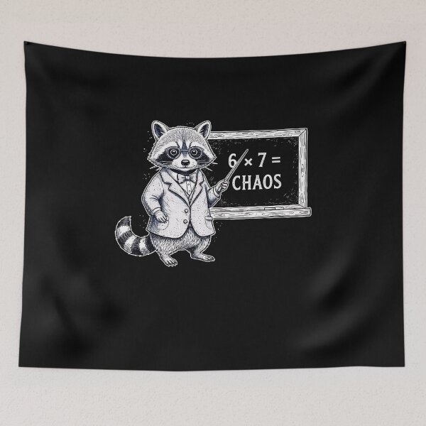 Item preview, 6x7 Equals Chaos – Funny Math Teacher Raccoon designed and sold by facegm.