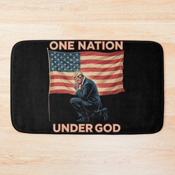 Item preview, One Nation Under God Trump Pray Jesus USA Flag Distressed designed and sold by visionnen.