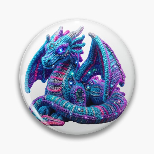 Item preview, Cybernetic Crocheted Dragon with Neon Lights designed and sold by newvisionart191.