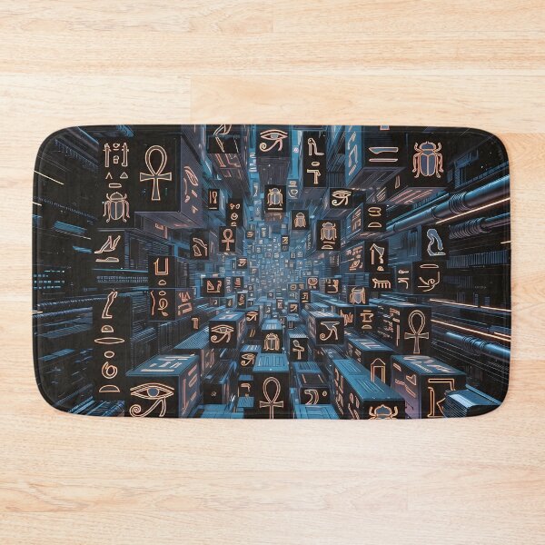 Item preview, 3D Perspectives, Cyberpunk Egyptian Hieroglyphics, Symmetrical Textures (image size 8320x12480) designed and sold by Digital-Davinci.