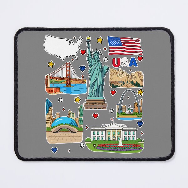 Item preview, USA Landmarks Collage – Patriotic American Icons designed and sold by mashmosh.
