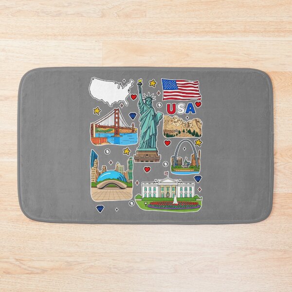 Item preview, USA Landmarks Collage – Patriotic American Icons designed and sold by mashmosh.