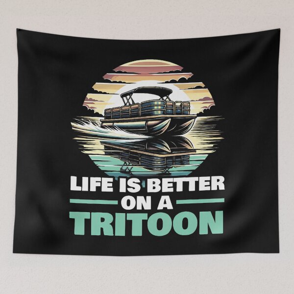 Item preview, Tritoon Boat Triple Pontoon Boat Pontoon Captain Boating designed and sold by KristinTara.